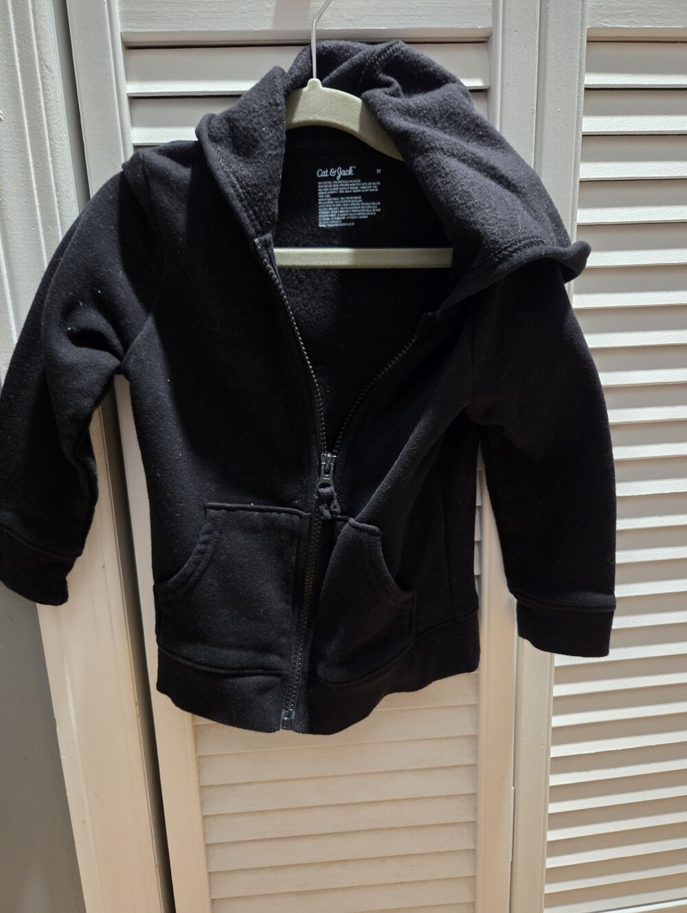 Cat & Jack Black Toddler Zip Hoodie / Size 3t